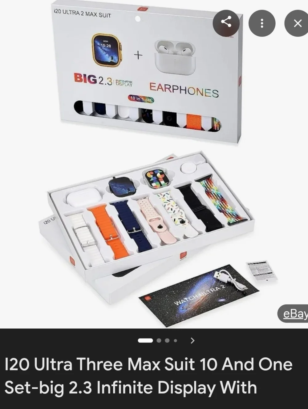 NWT i20 Ultra 3 Max Suit 10 In 1 Set Smart Watch And Earbuds